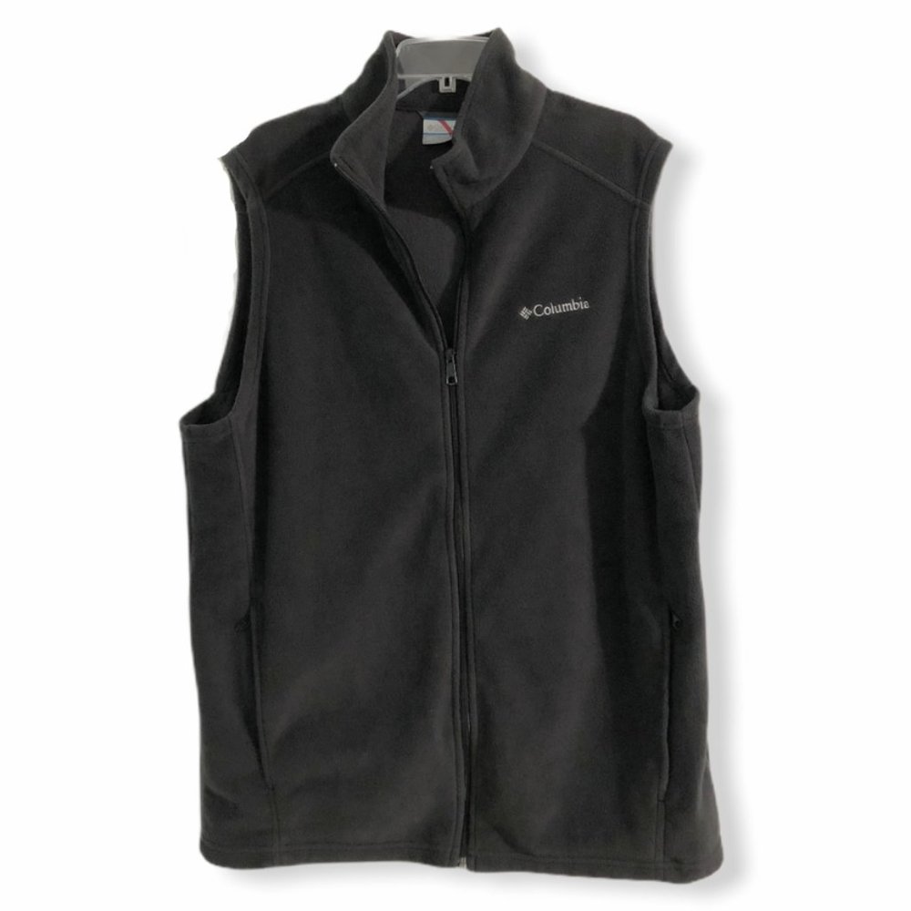 Columbia Black Fleece Vest-Sz L Tall